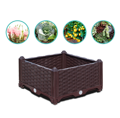 SOGA 2X 80cm Raised Planter Box Vegetable Herb Flower Outdoor Plastic Plants Garden Bed with Legs