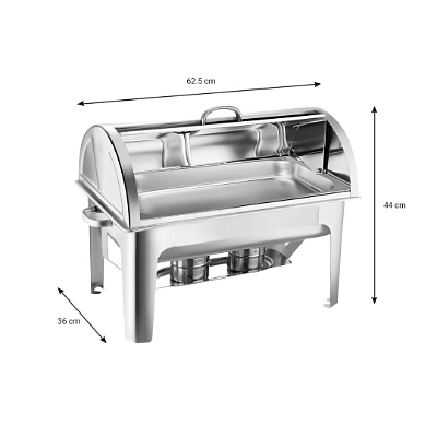 SOGA 2X 9L Stainless Steel Full Size Roll Top Chafing Dish Food Warmer