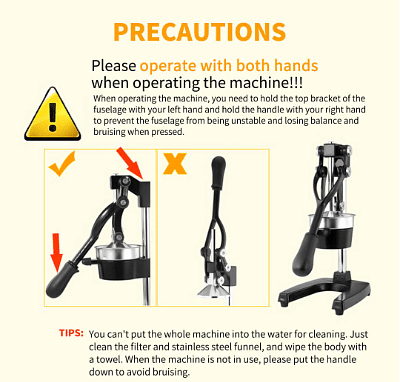 SOGA 2X Commercial Manual Juicer Hand Press Juice Extractor Squeezer Citrus