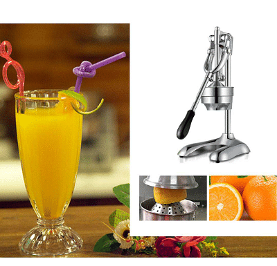 SOGA 2x Stainless Steel Manual Juicer Hand Press Juice Extractor Squeezer Orange Citrus