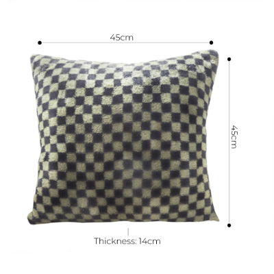 SOGA 45cm Urban Light Luxury Pillow Dark Night Green Checkered Square Throw Pillow