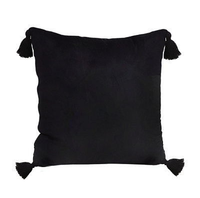 SOGA 45X Black Vintage Butterfly Pillow Tassel Velvet Square Throw Pillow