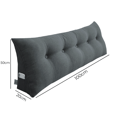 SOGA 4X 100cm Dark Grey Triangular Wedge Bed Pillow Headboard Backrest Bedside Tatami Cushion Home Decor