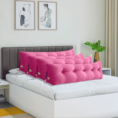 SOGA 4X 120cm Pink Triangular Wedge Bed Pillow Headboard Backrest Bedside Tatami Cushion Home Decor