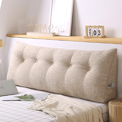 SOGA 4X 150cm Beige Triangular Wedge Bed Pillow Headboard Backrest Bedside Tatami Cushion Home Decor