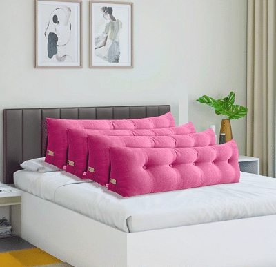 SOGA 4X 150cm Pink Triangular Wedge Bed Pillow Headboard Backrest Bedside Tatami Cushion Home Decor