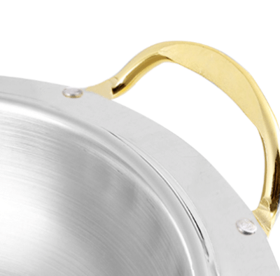 SOGA 4X Stainless Steel Gold Accents Round Buffet Chafing Dish Cater Food Warmer Chafer with Glass Top Lid
