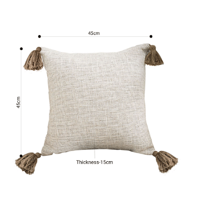SOGA 50cm Beige Pillow Textured Throw Cover, Luxurious Rib Knit Ribbed Cotton Throw Pillow