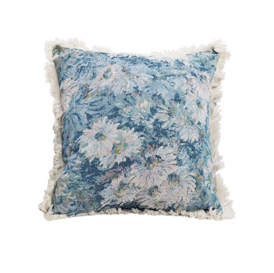SOGA 50cm Oil Painting Shabby Chic Style Handmade Full Floral Needlepoint Throw Pillow