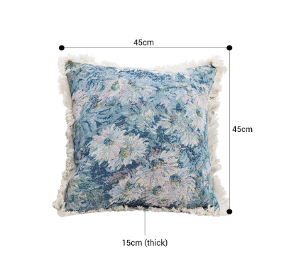 SOGA 50cm Oil Painting Shabby Chic Style Handmade Full Floral Needlepoint Throw Pillow