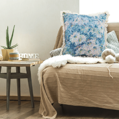 SOGA 50cm Oil Painting Shabby Chic Style Handmade Full Floral Needlepoint Throw Pillow