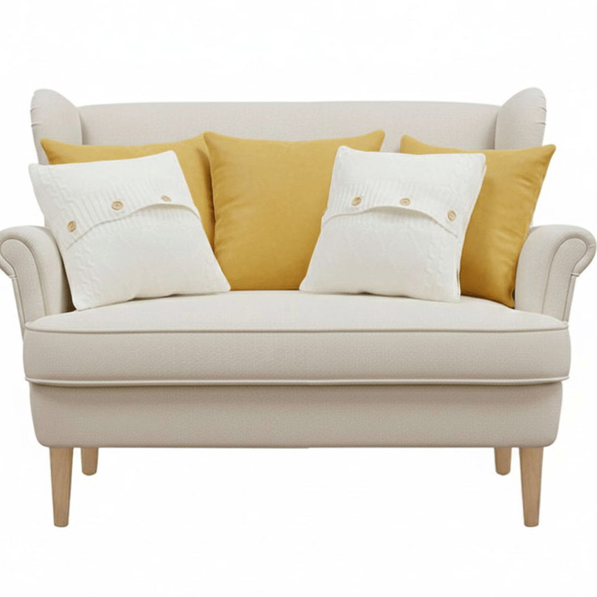 SOGA 5PC Decorative Pillow Cover Set – Golden Yellow Velvet & Knit Pillowcases for Sofa Décor