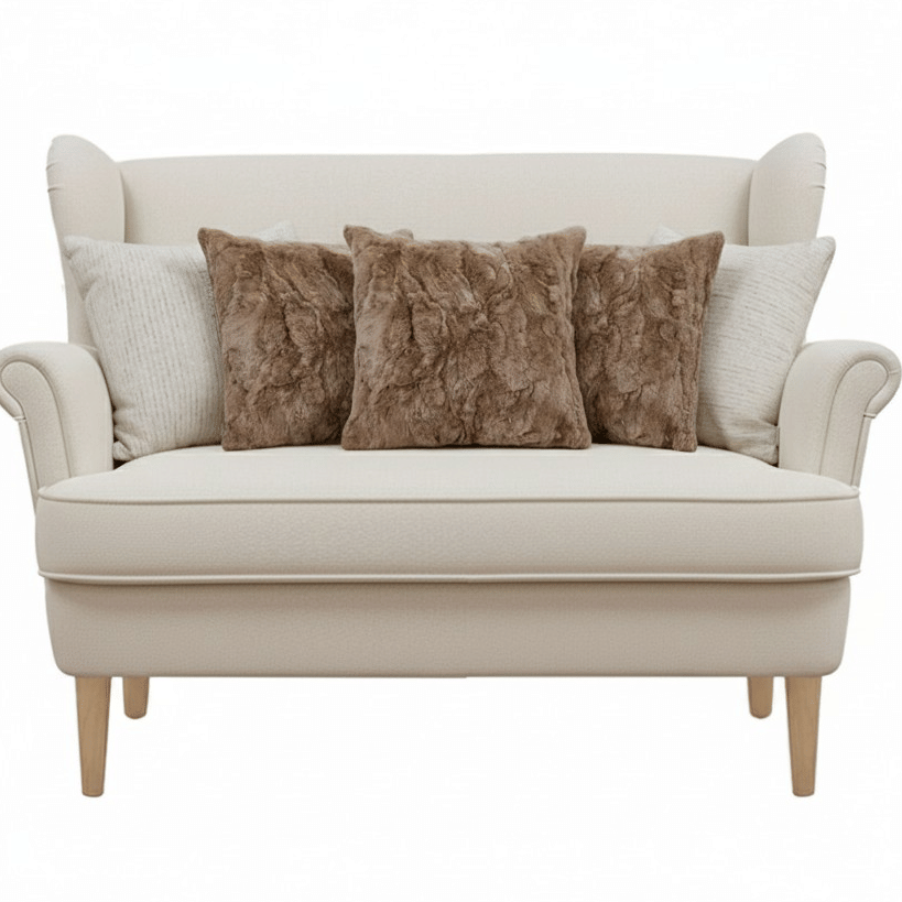 SOGA 5PC Decorative Pillow Cover Set – LuxeFur Brown & Neutral Beige Floral Linen Covers for Sofa or Bed