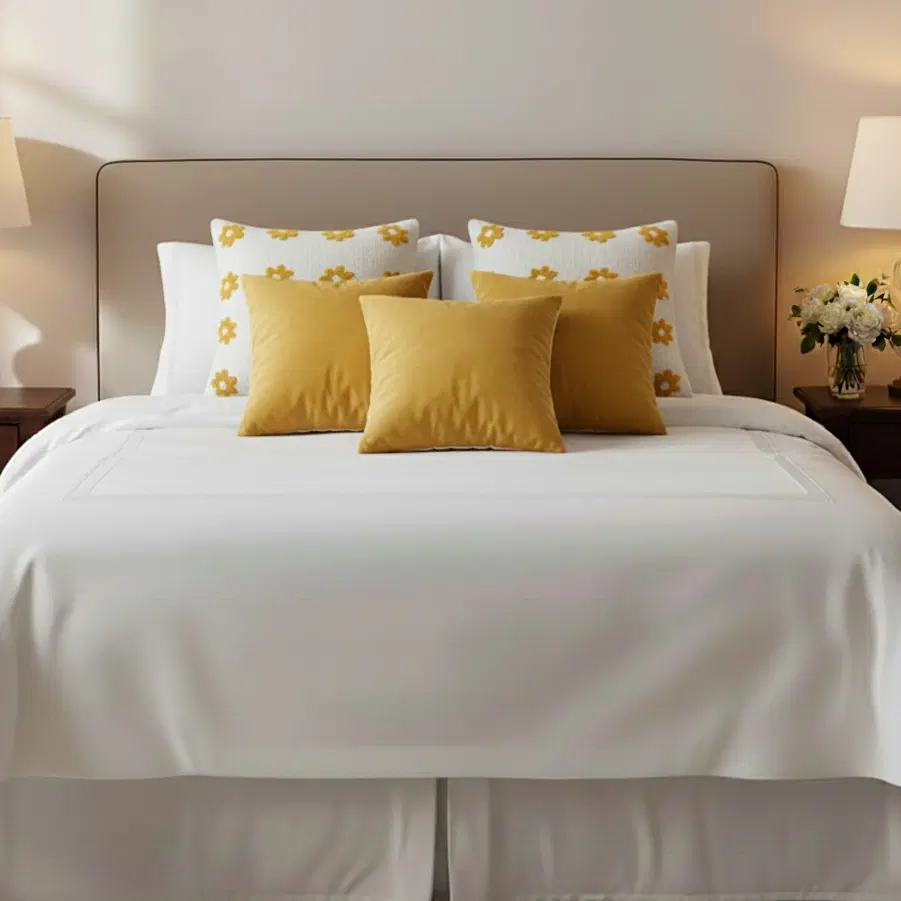 SOGA 5PC Pillowcases – Golden Velvet & Retro Daisy Chain Pillow Covers for Modern Retro Sofa & Home Décor