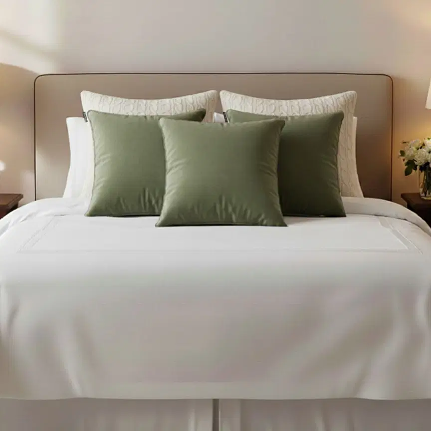 SOGA 5PC Sage Green Velvet Pillowcases & Cream Cable Knit Covers for Sofa Décor