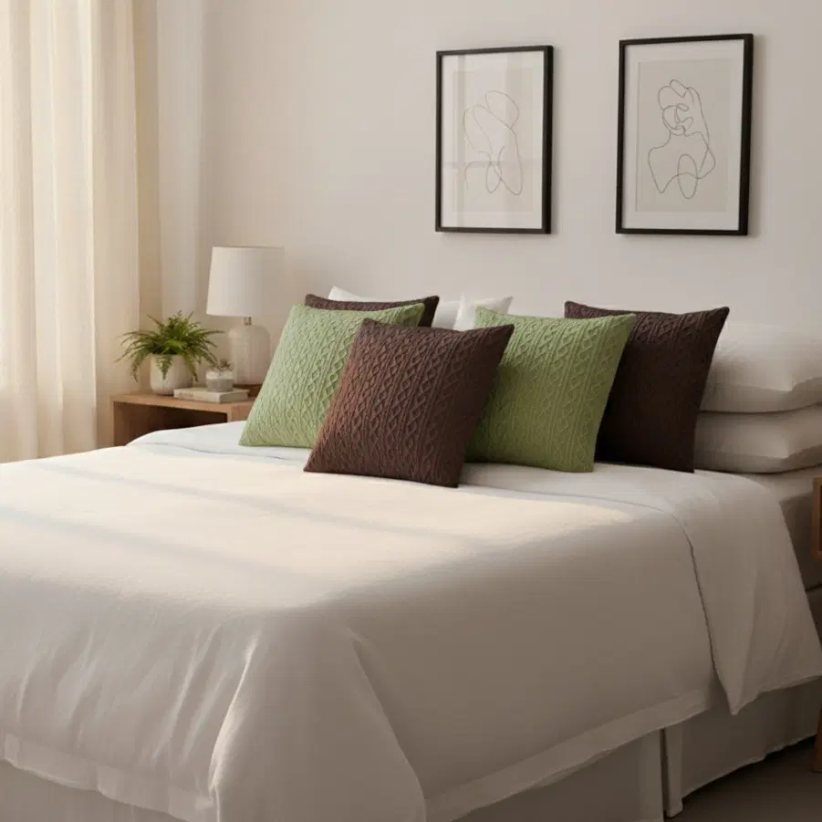 SOGA 6PC 45cm Cable Knit Fresh & Luxury Pillowcase Set – Elegant Knitted Pillow Covers