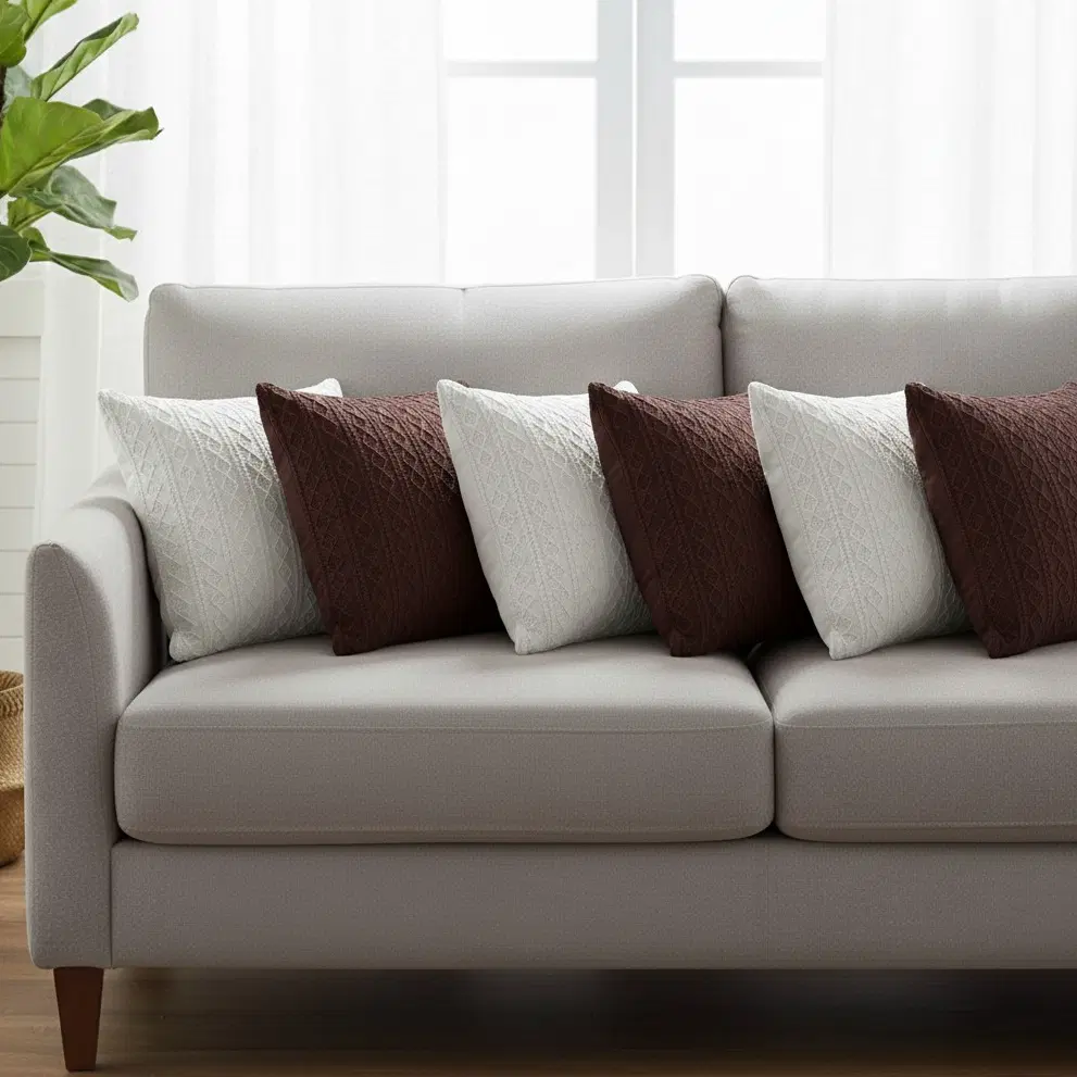 SOGA 6PC 45cm Cable Knit Pure & Luxury Pillowcase Set – Knitted Pillow Covers for Sofa & Bedroom