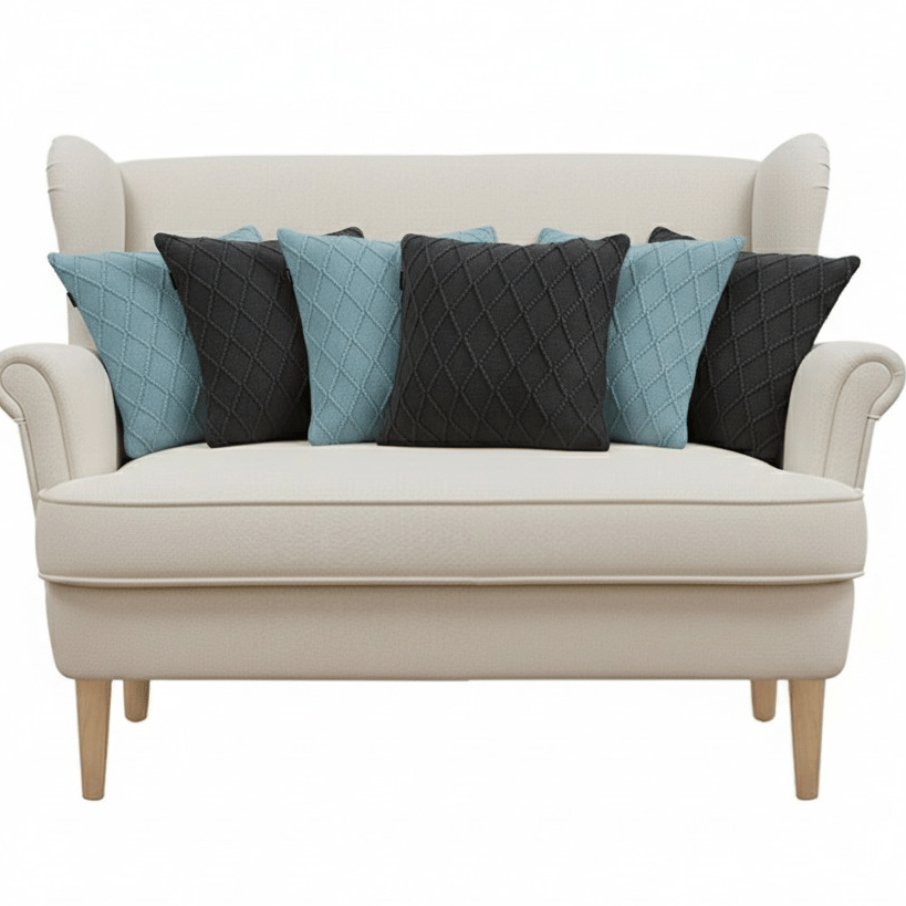 SOGA 6PC 45cm Diamond & Cable Knit Pillow Covers Set – Sky Blue & Charcoal Grey
