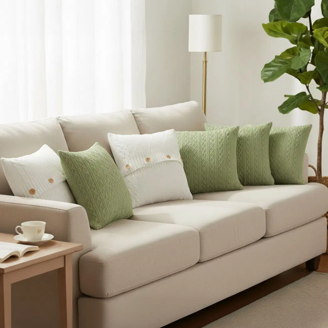 SOGA 6PC 45cm Knit Comfort & Cable Knit Fresh Pillowcase Set – 2x Comfort, 4x Fresh Decorative Pillow Covers