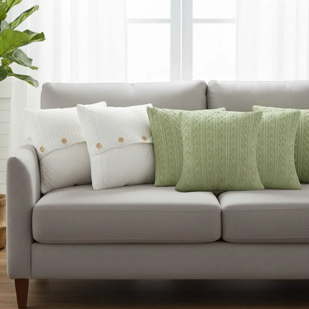 SOGA 6PC 45cm Knit Comfort & Cable Knit Fresh Pillowcase Set – 2x Comfort, 4x Fresh Decorative Pillow Covers