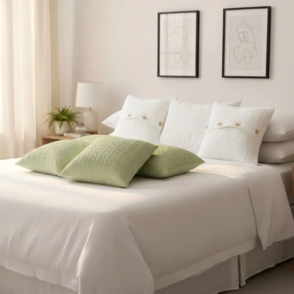 SOGA 6PC 45cm Knit Comfort & Cable Knit Fresh Pillowcase Set – 2x Comfort, 4x Fresh Decorative Pillow Covers