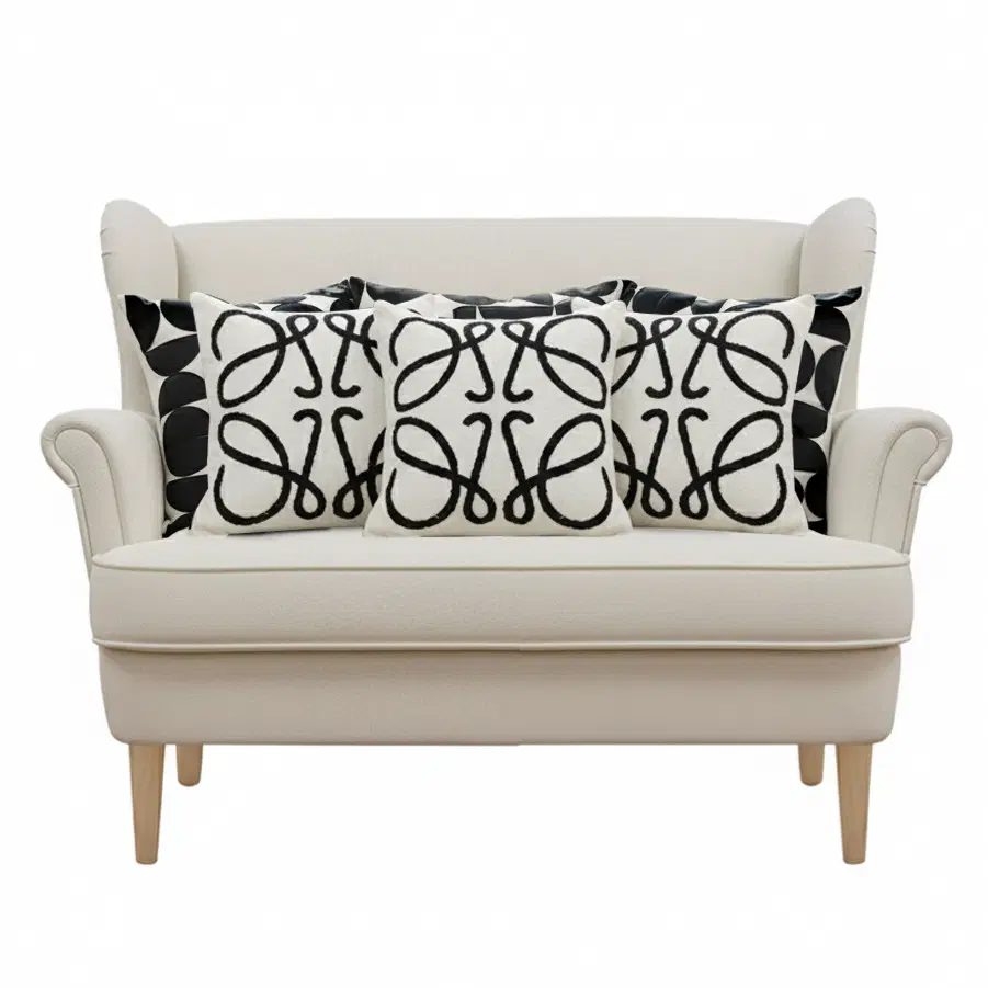 SOGA 6PC 45cm Modern Geometric Circles & Art Loop Pillow Cover Set