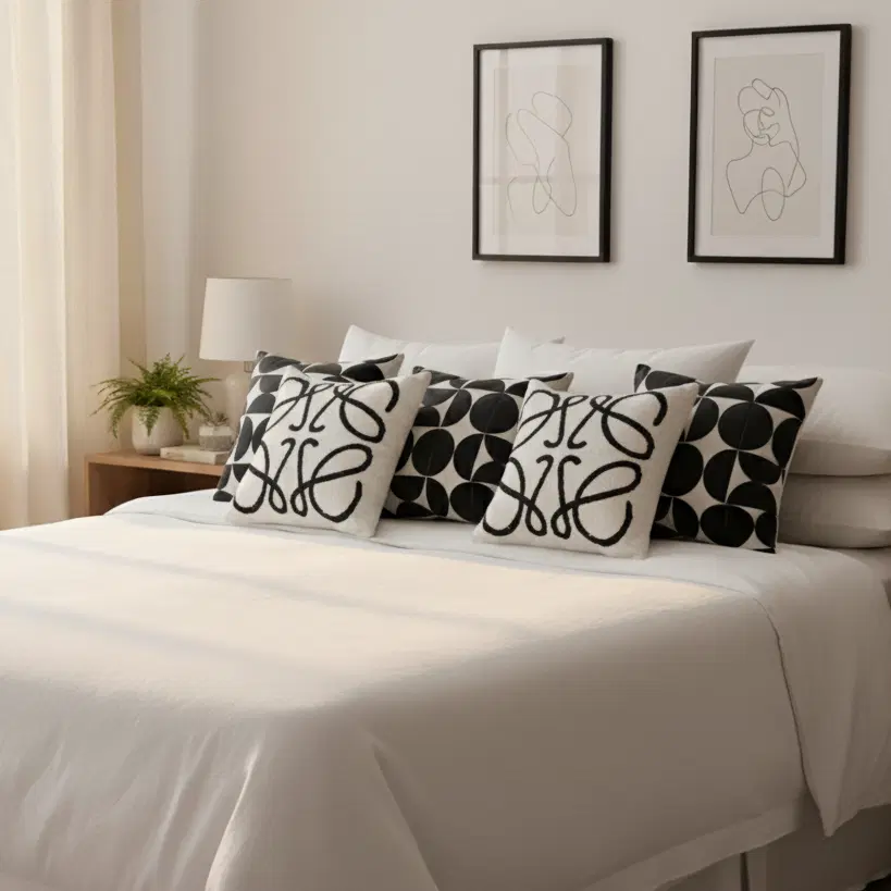 SOGA 6PC 45cm Modern Geometric Circles & Art Loop Pillow Cover Set