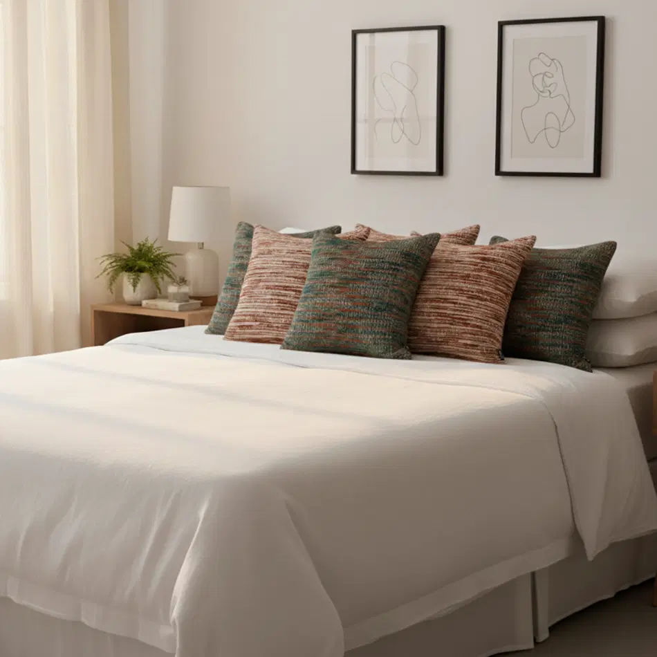 SOGA 6PC 45cm Rust & Textured Woven Pillow Cover Set – Decorative Cushions