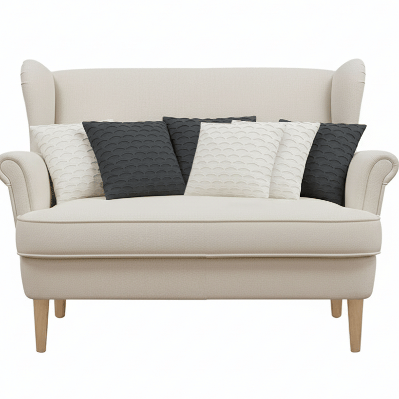 SOGA 6PC 45cm Scalloped Wave Pillow Cover Set – Charcoal Gray & White