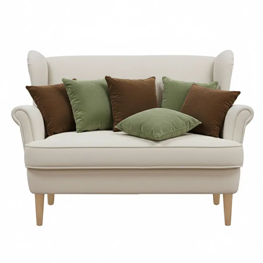 SOGA 6PC 45cm Velvet Pillow Cover Set – Rich Brown & Sage Green