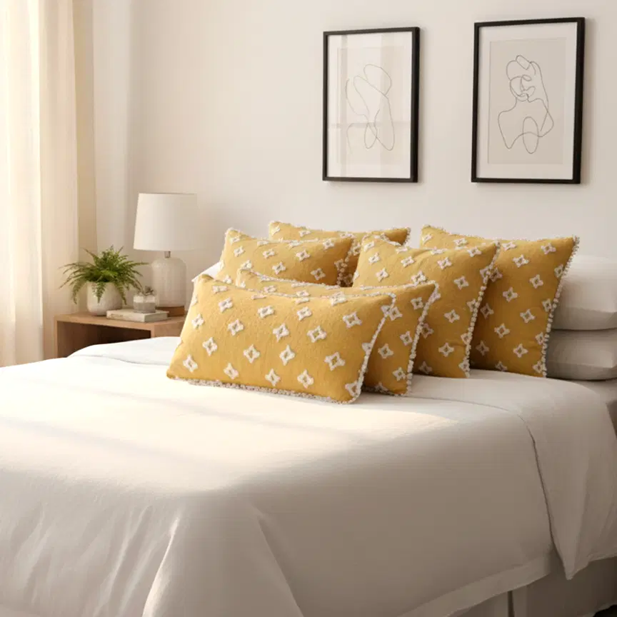 SOGA 6PC 4x 45cm Diamond Elegance Pillowcases & 2x 30x50cm Diamond Pattern Pillowcases – Pillow cover Set