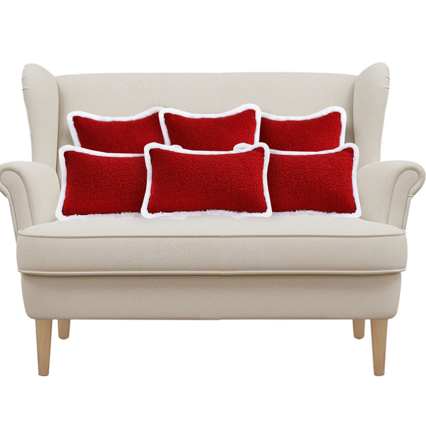 SOGA 6PC 4x 45cm Plush Crimson Red & 2x 30x50cm Luxe Burgundy Textured Pillow Covers – Pillow cover Set