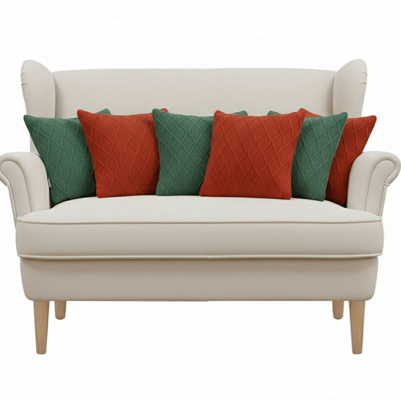 SOGA 6PC Luxury Diamond Knit Decorative Pillow Covers – Classic Red & Forest Green 45cm