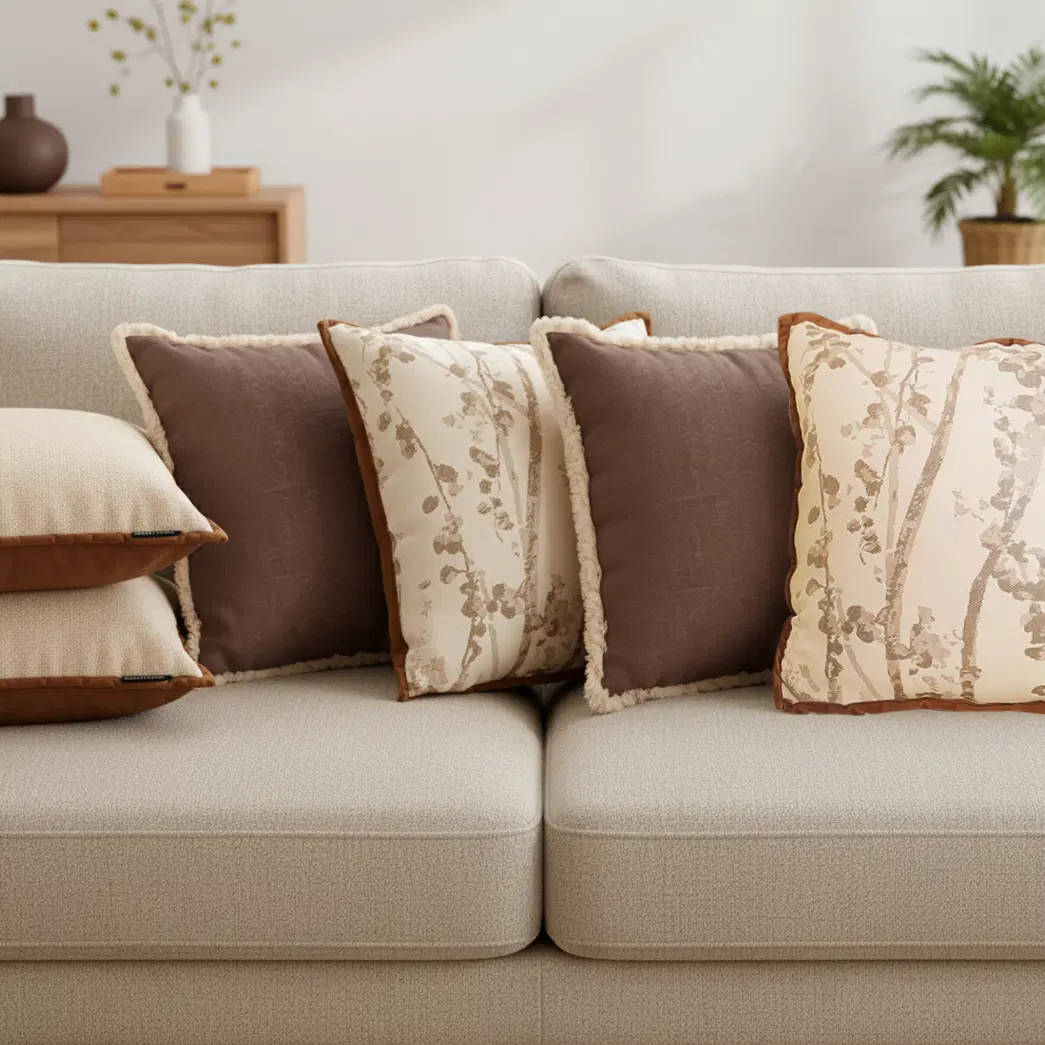 SOGA 6PC Pillowcase Set – 45cm Victorian Rose, Vintage Off-White & Botanical Branch Decorative pillow Covers
