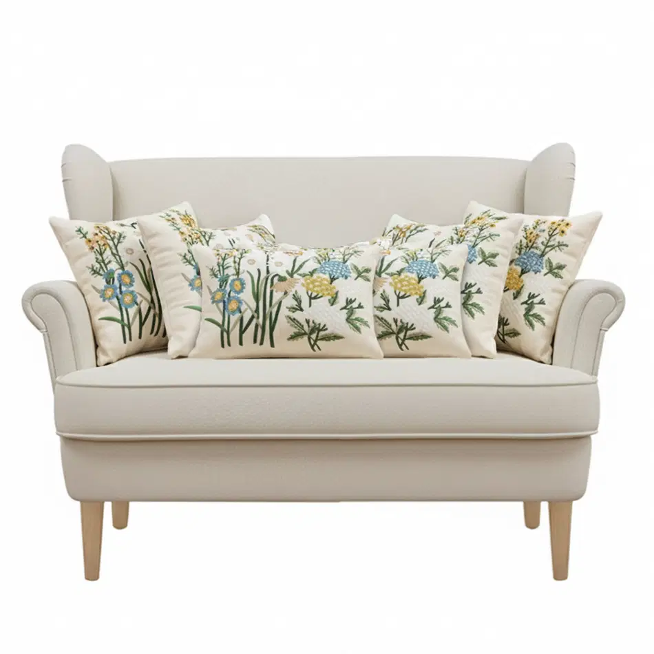 SOGA 6PC Pillowcase Set – 4x 45cm Botanical Garden Cushion Covers + 2x 30x50cm Botanical Meadow Pillowcases