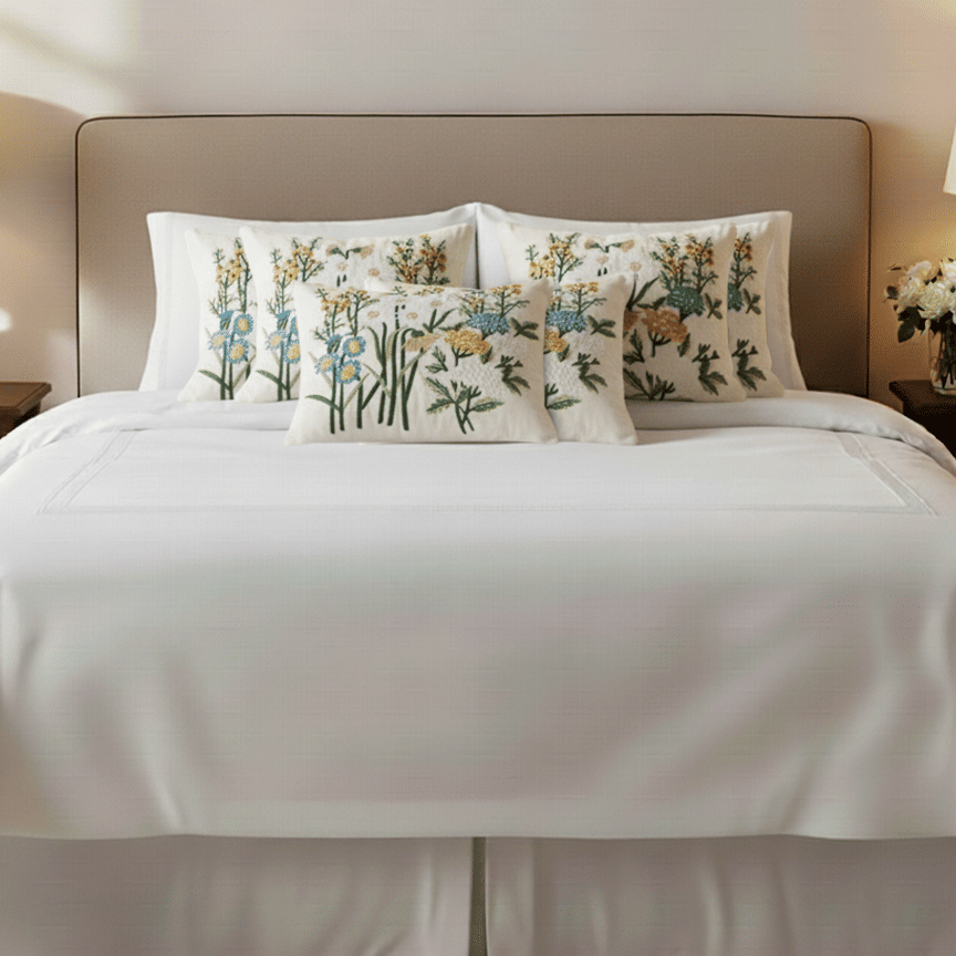 SOGA 6PC Pillowcase Set – 4x 45cm Botanical Garden Cushion Covers + 2x 30x50cm Botanical Meadow Pillowcases