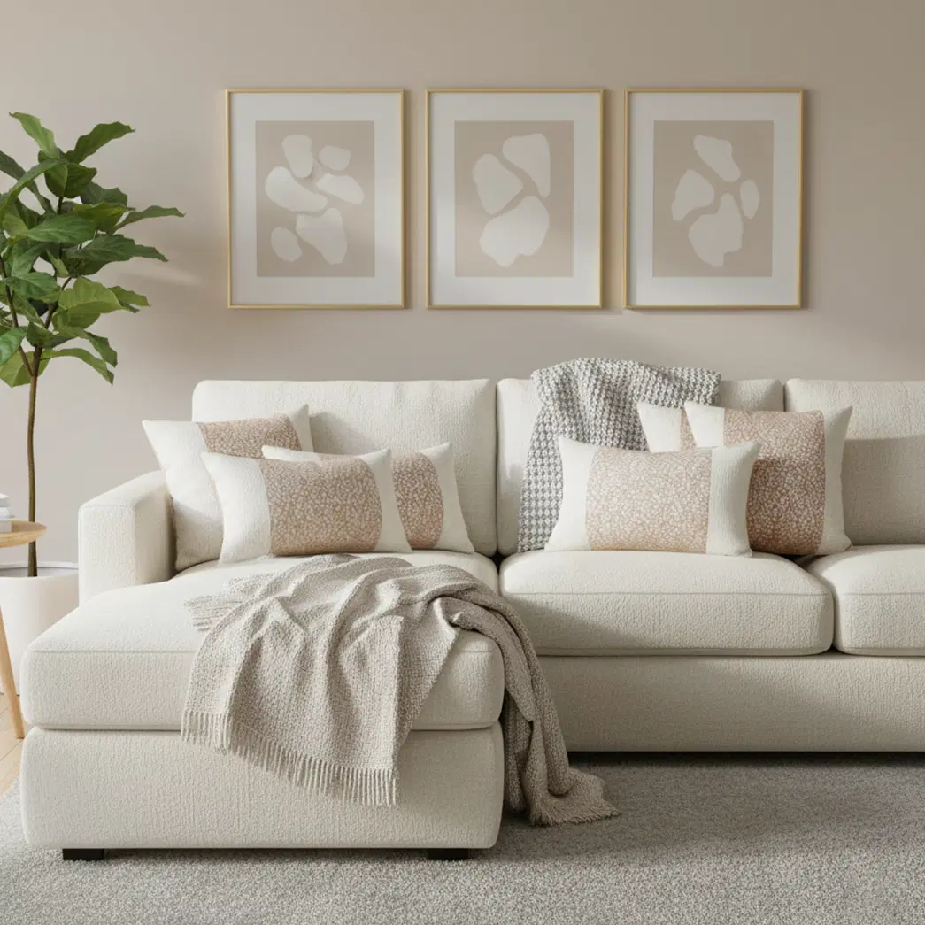 SOGA 6PC Pillowcase Set – 4x 45cm Classic Soft Square & 2x 30x50cm Kalen Rose Gold Lumbar Covers