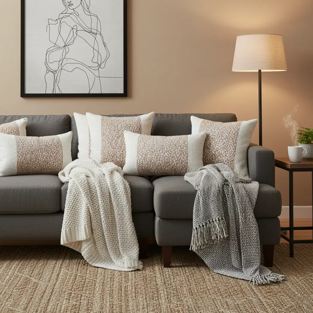 SOGA 6PC Pillowcase Set – 4x 45cm Classic Soft Square & 2x 30x50cm Kalen Rose Gold Lumbar Covers