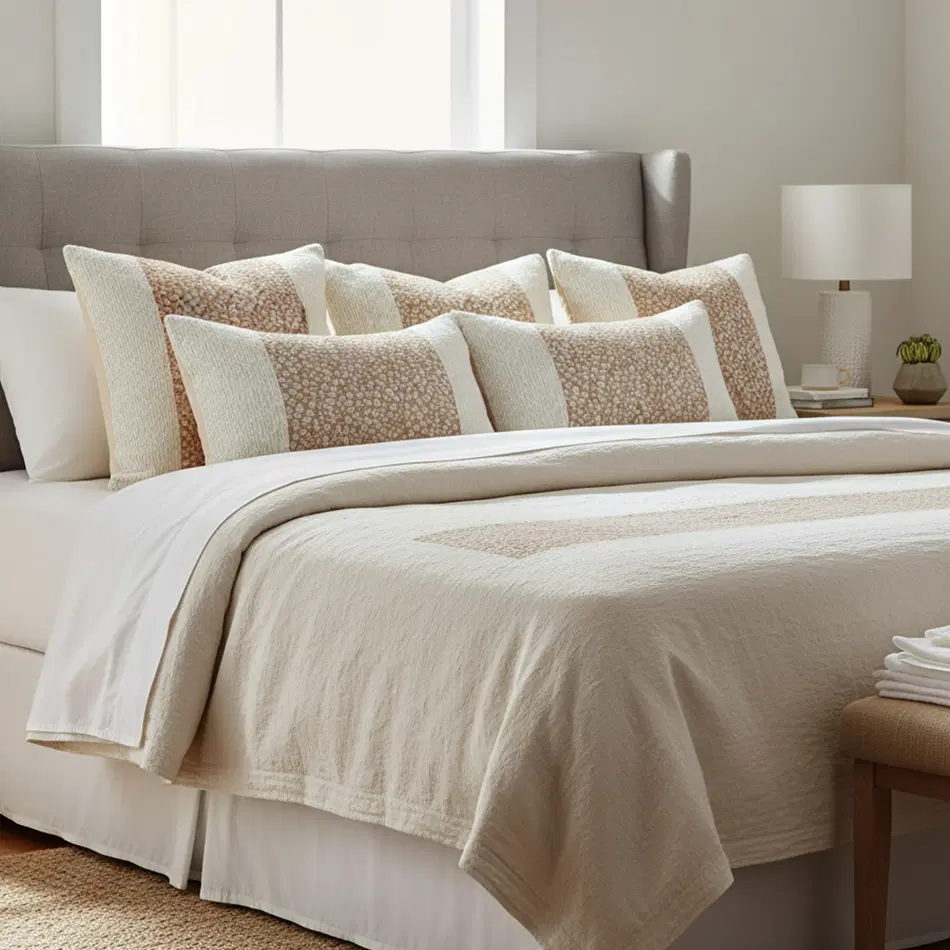 SOGA 6PC Pillowcase Set – 4x 45cm Classic Soft Square & 2x 30x50cm Kalen Rose Gold Lumbar Covers