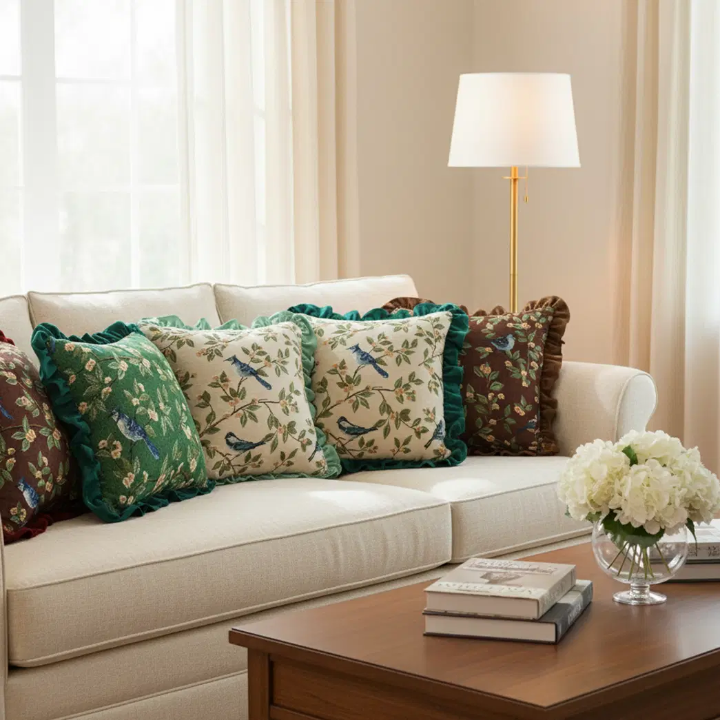 SOGA 6PC Pillowcase Set – Enchanted Garden Floral, Emerald Avian Oasis & Christmas Holiday Pillow Covers (45cm)