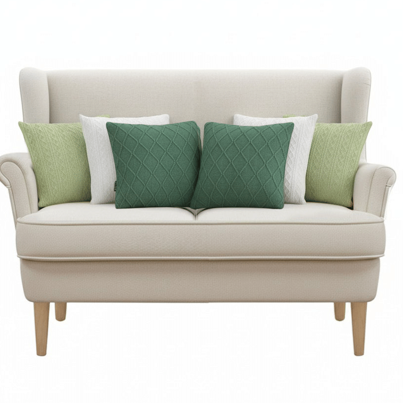 SOGA 6PC Pillowcases – Fresh & Pure Cable Knit & Forest Green Diamond Knit Covers for Sofa & Home Décor
