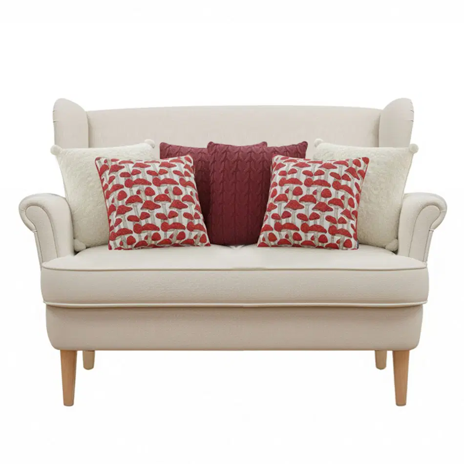 SOGA 6PC Red & White Decorative Pillowcase Set – Cable Knit, Bouclé & Ginkgo Leaf Textured Pillow Covers