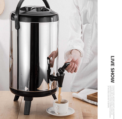 SOGA 8X 10L Portable Insulated Cold/Heat Coffee Tea Beer Barrel Brew Pot With Dispenser