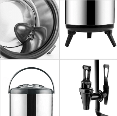 SOGA 8X 14L Portable Insulated Cold/Heat Coffee Tea Beer Barrel Brew Pot With Dispenser