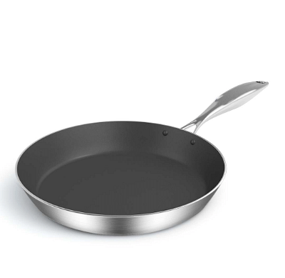 SOGA Stainless Steel Fry Pan 20cm Frying Pan Induction FryPan Non Stick Interior