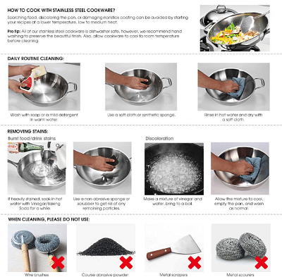 SOGA Stainless Steel Fry Pan 20cm Frying Pan Induction FryPan Non Stick Interior
