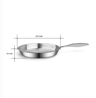 SOGA Stainless Steel Fry Pan 20cm Frying Pan Top Grade Induction Cooking FryPan