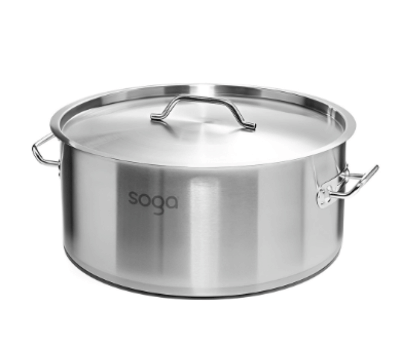 SOGA Stock Pot 23L Top Grade Thick Stainless Steel Stockpot 18/10