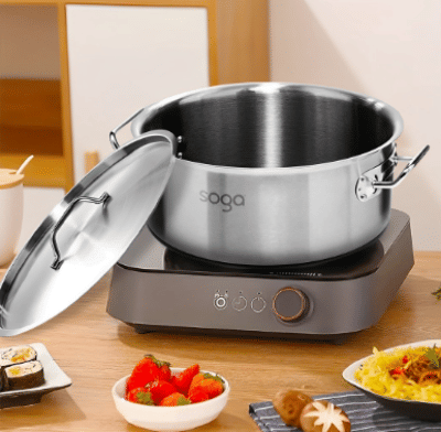 SOGA Stock Pot 23L Top Grade Thick Stainless Steel Stockpot 18/10