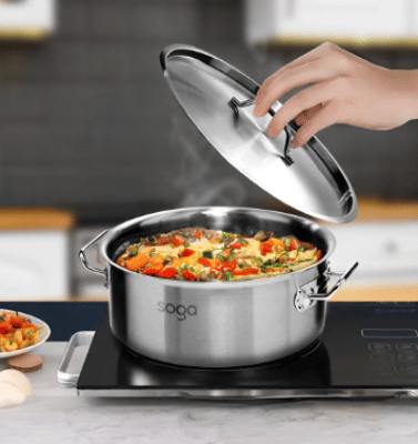 SOGA Stock Pot 23L Top Grade Thick Stainless Steel Stockpot 18/10